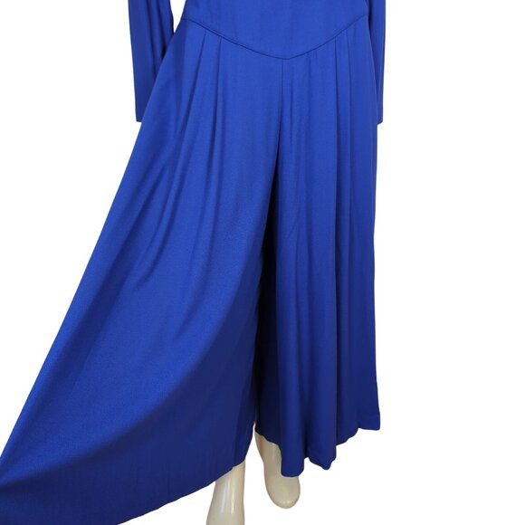 BARBOGLIO cristina jan Size 12 Vintage Long Sleeve Palazzo Pants Blue Jumpsuit‎ - Picture 6 of 16